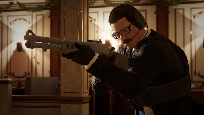 Warden from Rainbow Six Siege holding a shotgun