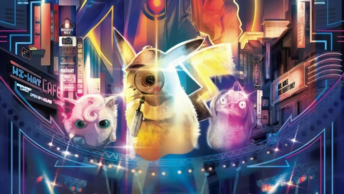 Detective Pikachu, Jigglypuff, and Psyduck in Ryme City