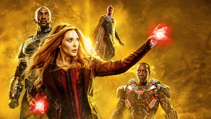 Scarlet Witch, Vision, Falcon, and War Machine from Avengers