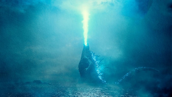 Godzilla from Godzilla: King of the Monsters firing atomic breath 4K