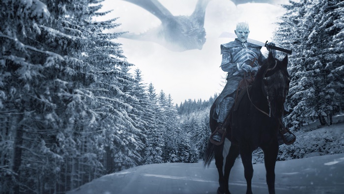 Night King from Game of Thrones on horseback with dragon