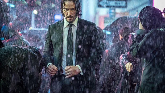 John Wick from John Wick 3 in the rain