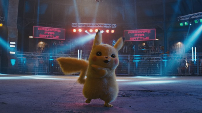 Detective Pikachu in a battle arena