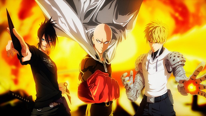 One Punch Man, Saitama, Sonic, Genos, 4K