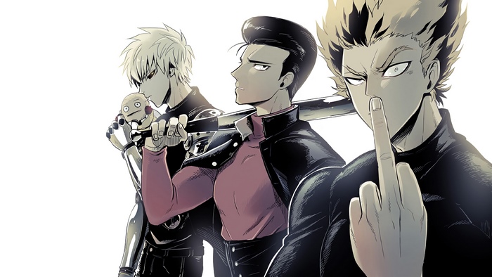 Garou, Metal Bat, and Genos from One Punch Man 4K