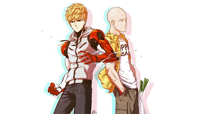 Genos and Saitama from One Punch Man 4K