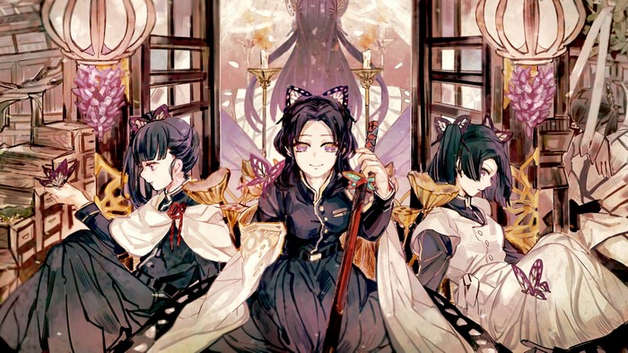Kimetsu no Yaiba, Shinobu, Kanae, Kanao, 4K