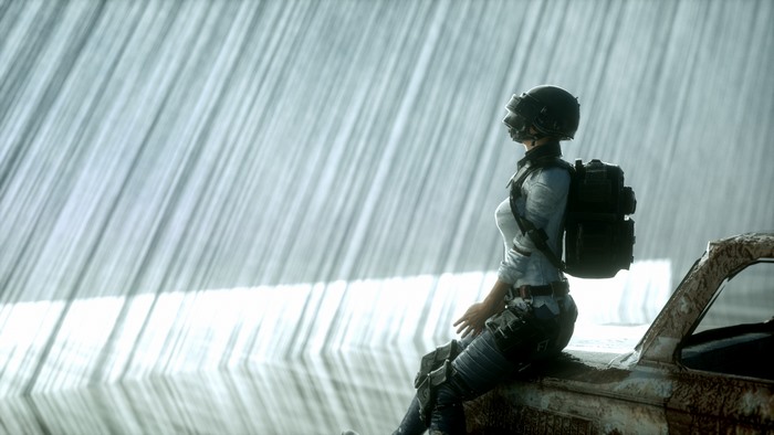 Girl from PUBG in the rain 4K