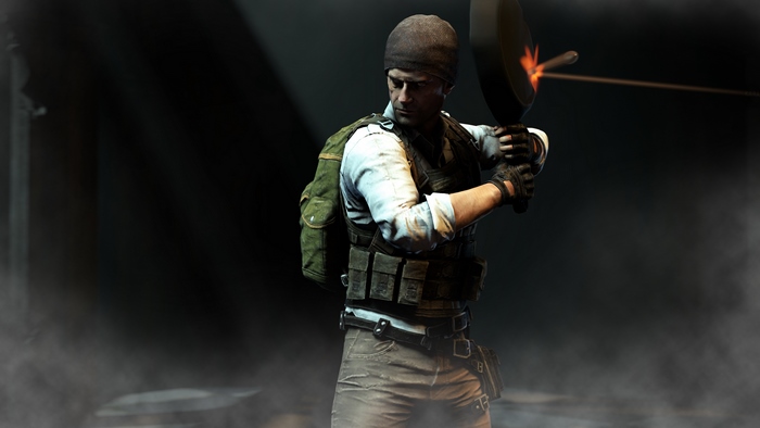 PlayerUnknown's Battlegrounds character with frying pan