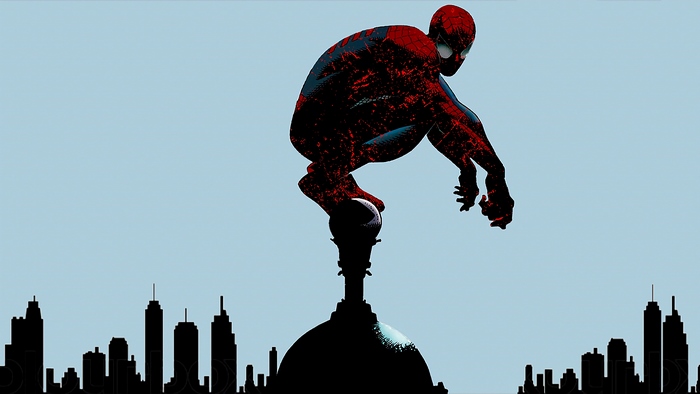 Spider-Man on a building in 4K