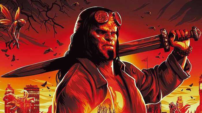 Hellboy with Sword in City 4K
