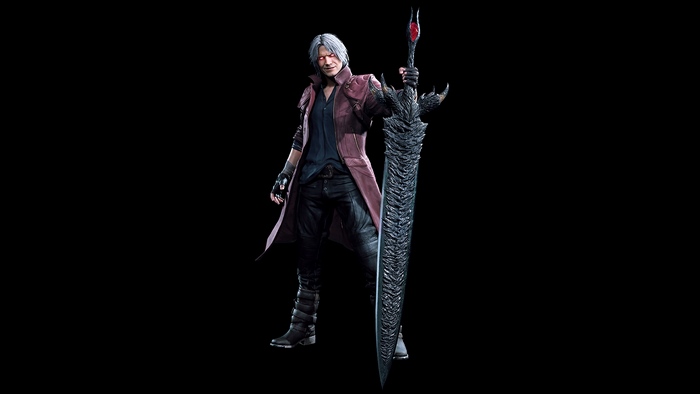 Dante from Devil May Cry 5 with a large sword
