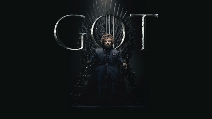Tyrion Lannister from Game of Thrones on the Iron Throne 4K