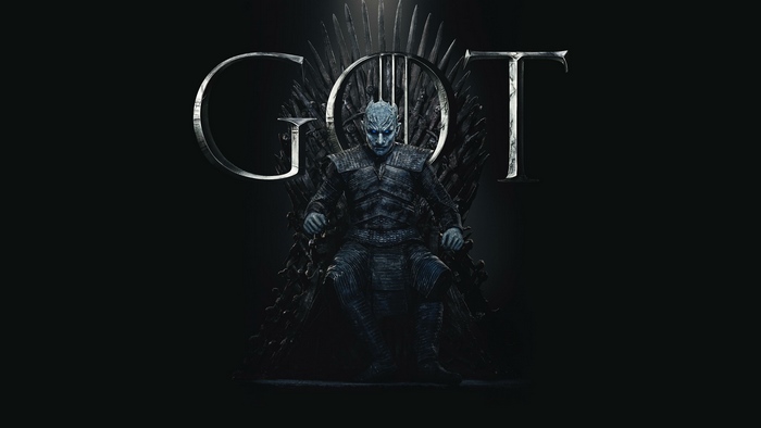 Night King from Game of Thrones on the Iron Throne 4K