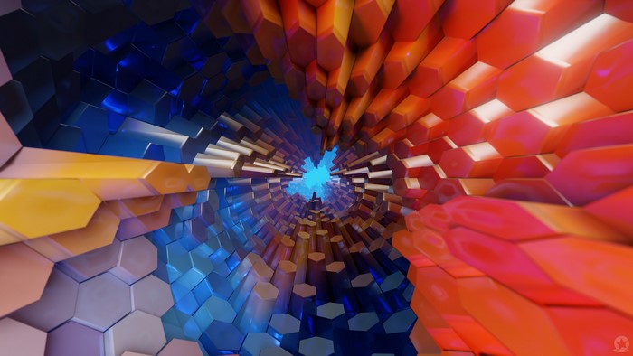 Abstract Hexagonal Tunnel 4K
