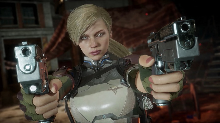 Cassie Cage from Mortal Kombat 11 with pistols