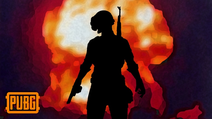PUBG Silhouette with Explosion Background 4K
