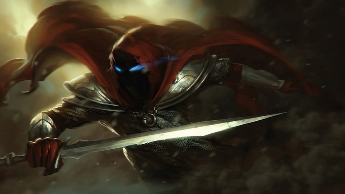 Fantasy Warrior with Red Cape and Sword 4K