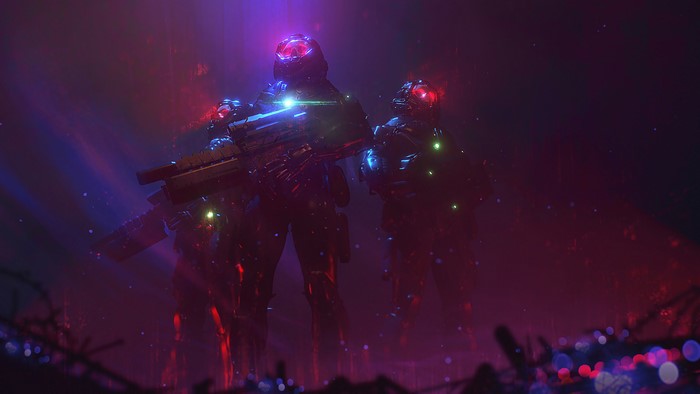 Sci-Fi Soldiers with Futuristic Weapons 4K