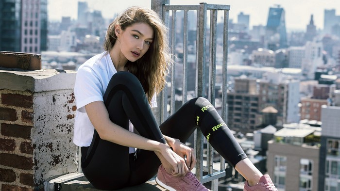 Gigi Hadid on a Rooftop in the City