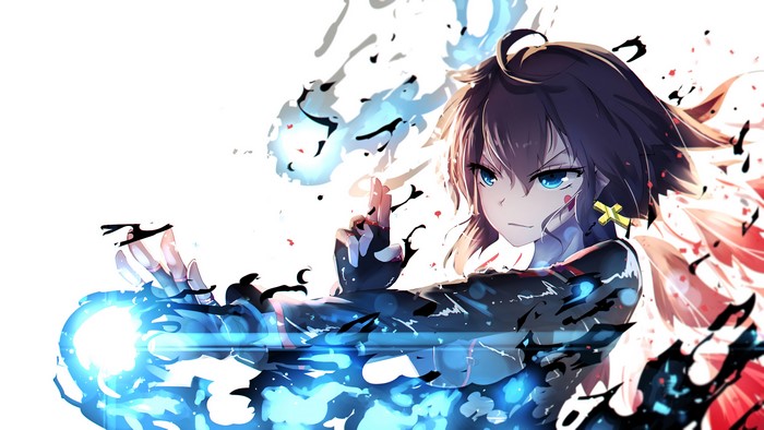 Girl with Blue Flame and Black Ink Effects 4K