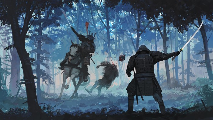 Samurai, Battle, Forest, 4K, 3840x2160