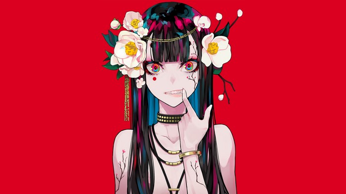 Anime, Girl, Flower, 4K, 3840x2160