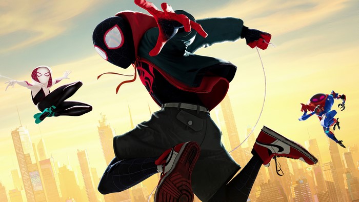 Miles Morales and Spider-Gwen from Spider-Man: Into the Spider-Verse 4K