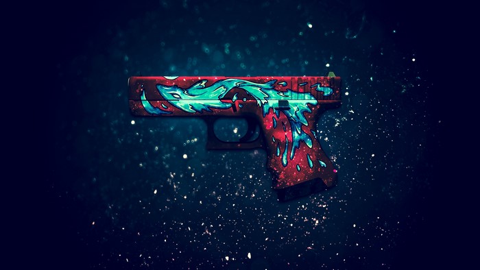CS:GO, Glock-18, Water Elemental, Skin, 4K, 3840x2160