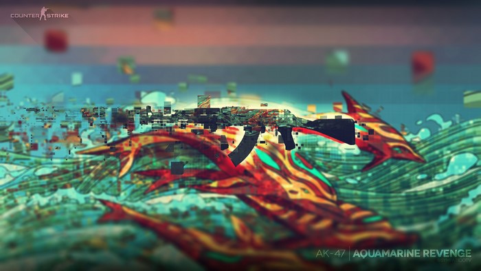 AK-47 Aquamarine Revenge skin from CS:GO 4K