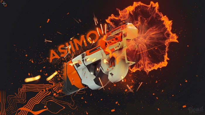 CS:GO P90 Asiimov Skin 4K
