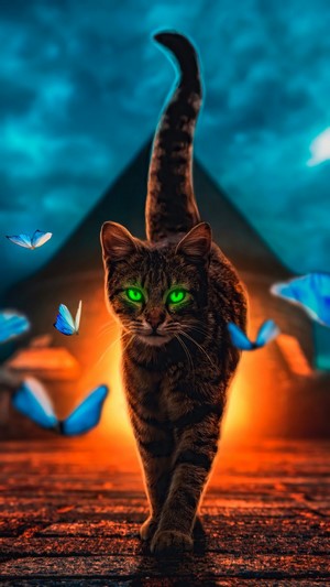 Cat, Animals, Digital Art, 4k