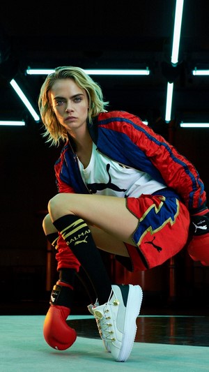 Cara Delevingne in Puma boxing attire