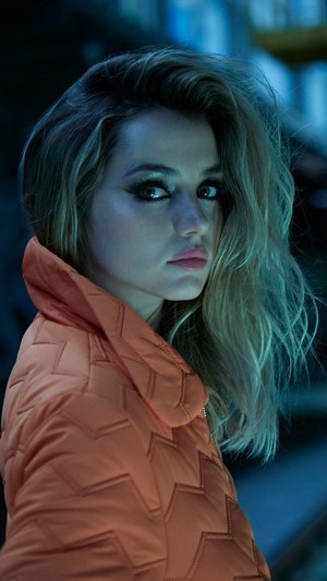 Ana de Armas in Orange Puffer Jacket