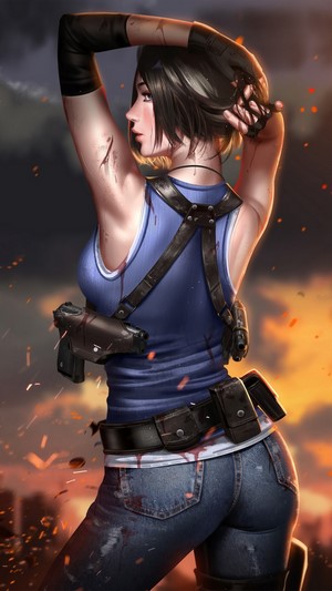 Jill Valentine, Resident Evil 3 Remake, Art, 4k