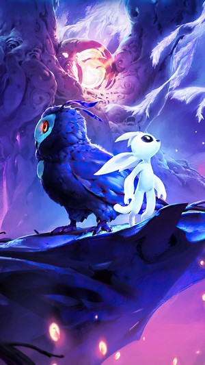 Ori from Ori and the Will of the Wisps with an owl