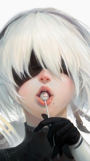 2B, Lollipop, Nier Automata, 4k