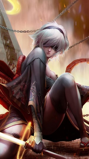 2B from Nier Automata with Swords 4K