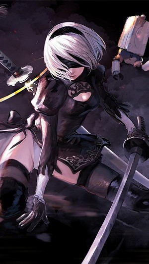 2B, Nier Automata, Sword, Katana, 4k