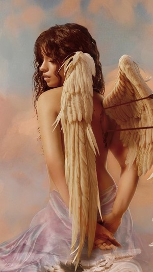 Camila Cabello, Angel, Wings, 4k