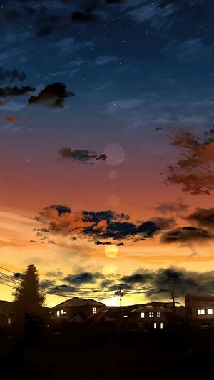 Anime, Sky, Sunrise, Scenery, 4k