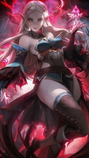 Dark, Princess Zelda, Fantasy, Anime, Elf, Girl, 4k