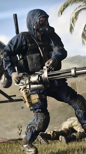 Soldier with Minigun from Call of Duty: Modern Warfare 4K