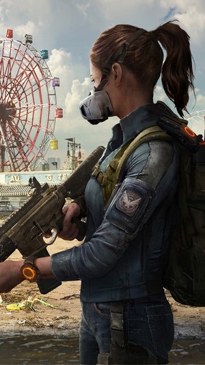 Female Agent from The Division 2 with rifle
