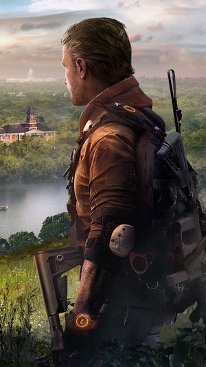 Agent from The Division 2 overlooking Washington D.C.