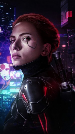 Black Widow from Marvel Cyberpunk 4K