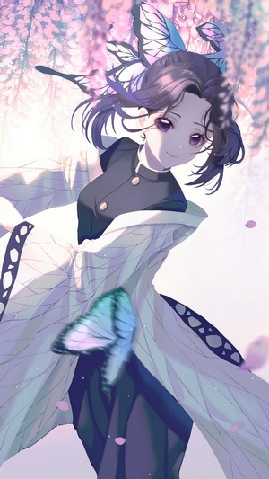 Shinobu Kocho, Insect Pillar, Kimetsu no Yaiba, 4k