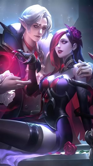 Cecilion, Carmilla, Wisteria Count, Skin, Mobile Legends, 4k