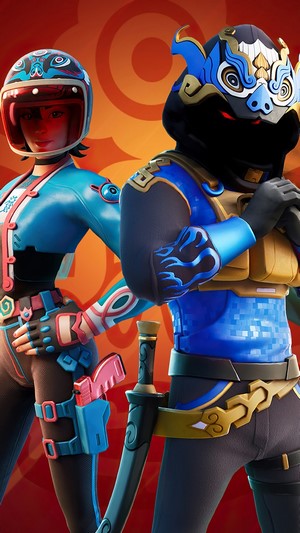 Fortnite characters Smoke Dragon and Jade Racer 4K