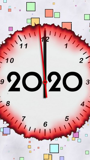 Clock showing 2020
